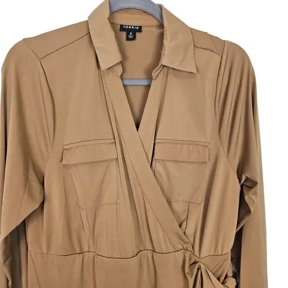 Torrid Womens Faux Wrap Dress Plus Size 0X Minimalist Capsule Career Corp Work - Picture 3 of 10
